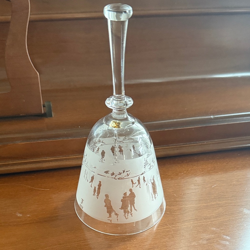 Elegant Glass Bell with Etched Design